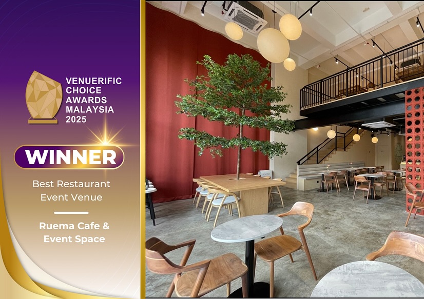 Ruema Cafe Cheras receiving Best Event Revenue award for Venuerific Choice Awards Malaysia 2025.